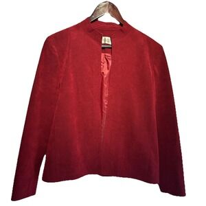 Ultrasuede Women's Vibrant Red‎ Blazer Open-Front Style Jacket